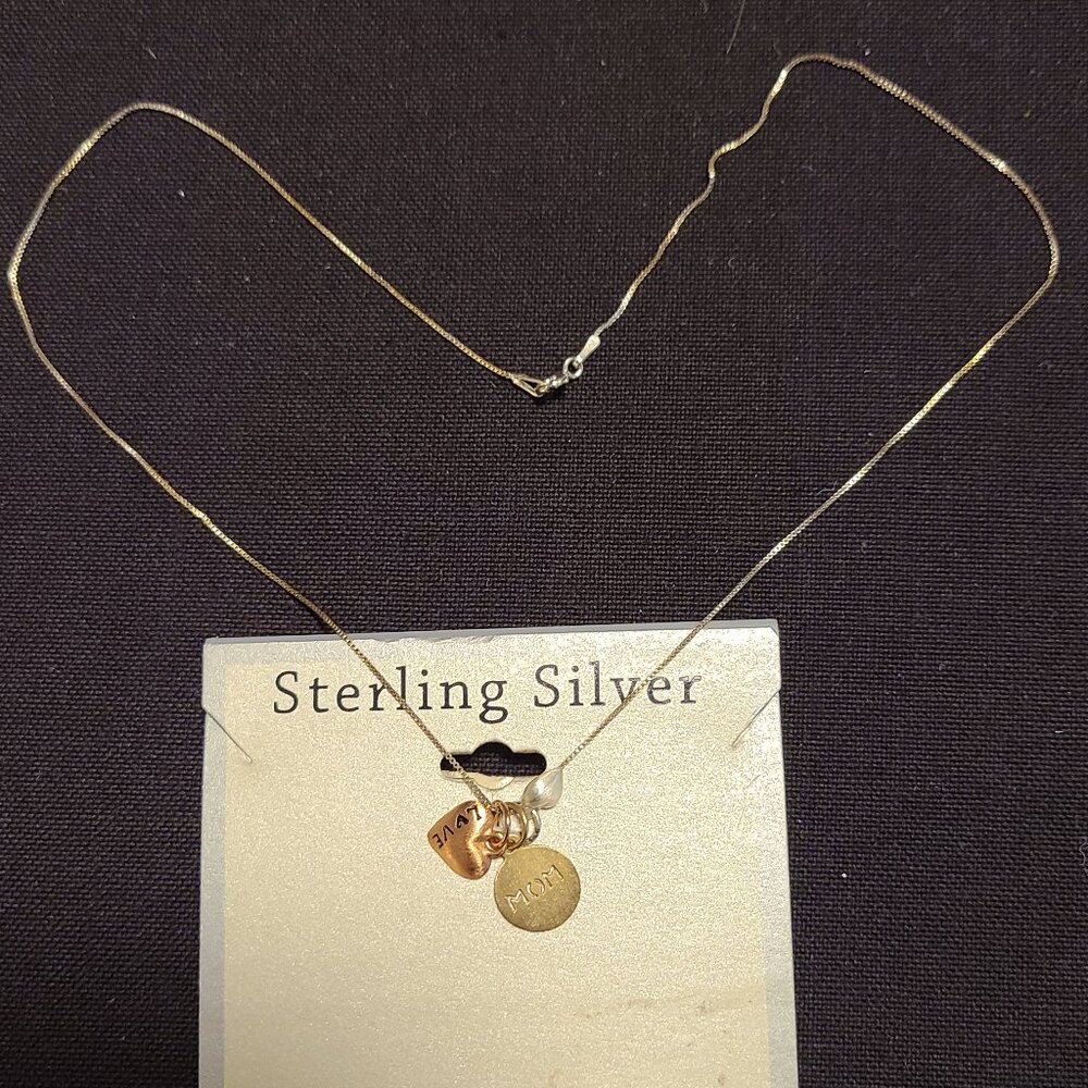 Bundle: NWT Stering Silver Necklace, Silver Plated bracelet and Silver Chain.